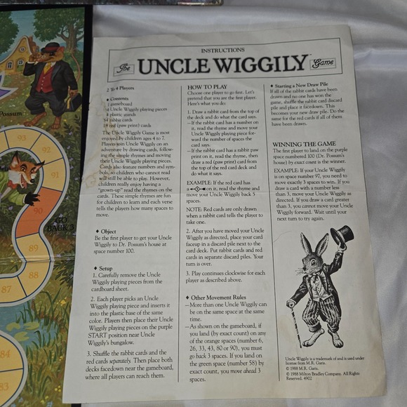 Uncle Wiggily Vintage Board Game 1988 Complete Great Condition Milton Bradley - Picture 11 of 13